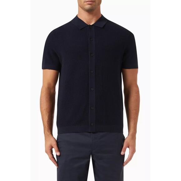 Brand New Men’s Theory Myhlo Knit Button Down Short Sleeve Shirt Xs - Picture 3 of 13